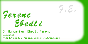 ferenc ebedli business card